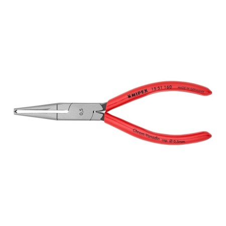 Cleste dezizolator pentru cabluri subtiri, cu strat protector negru lustruit si manere cu manson din plastic, dezizolare Ø 0.5 mm, Knipex