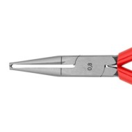 Cleste dezizolator pentru cabluri subtiri, cu strat protector negru lustruit si manere cu manson din plastic, dezizolare Ø 0.8 mm, Knipex