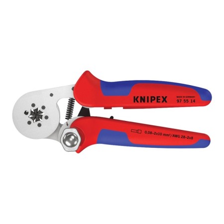 Cleste de sertizare laterala cu auto-reglare pentru pini terminali, sertizare hexagonala, Knipex