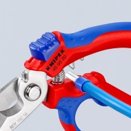 Foarfeca inclinata pentru electricieni cu suprafata lustruita si manere cu manson bicomponent, Knipex