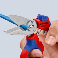 Foarfeca inclinata pentru electricieni cu suprafata lustruita si manere cu manson bicomponent, Knipex