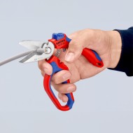 Foarfeca inclinata pentru electricieni cu suprafata lustruita si manere cu manson bicomponent, Knipex