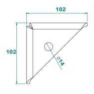 Suport unghiular, dimensiune 102 x 102 x 46 mm ,Rocast