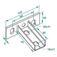 Suport Orizontal de sustinere pentru profile 27x15, 27x18, 28x30 mm ,Rocast