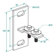 Suport Vertical pentru profile 38x40, 40x60, 41x21, 41x41 mm ,Rocast