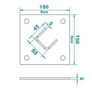 Suport in unghi de 45° pentru profile 41x41 mm ,Rocast