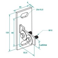 Suport Orizontal pentru profile 38x40, 40x60, 41x21, 41x41 mm ,Rocast