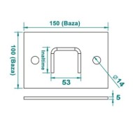 Suport drept pentru profile 41x41 mm ,Rocast