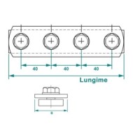 Conector 40 x 160 pentru profile, surub M8 x 20 ,Rocast