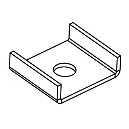 Placuta U, Orificiu Ø 14 mm, 40 x 46 x 2.5  pentru profile  ,Rocast