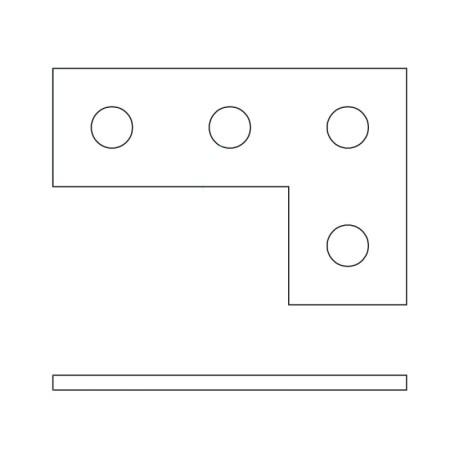 Suport L, 80 x 80 x 5 mm pentru profile 41 x 21, 41 x 41 mm, Rocast