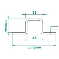 Brida zincata  135 x 27 x 5  pt. profile 41 x 21, 41 x 41 ,Rocast