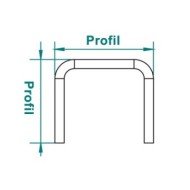 Conector 184 x 52 pt. profile 41 x 21, 41 x 41 ,Rocast