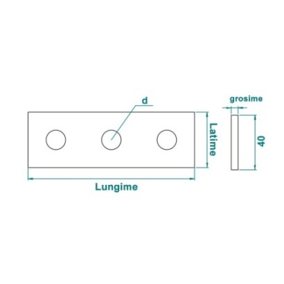 Conector cu 3 gauri, 120 x...