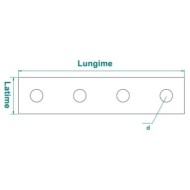 Conector cu 4 gauri, 160 x 40 x 5 mm, plat zincat, drept pt. profile 41 x 21, 41 x 41 ,Rocast