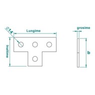 Suport T 120 x 80 x 5 pt. profile 41 x 21, 41 x 41 ,Rocast