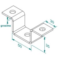 Suport tavan U, RMTT02S, 50 x 35 x 30 x 2.5 mm ,Rocast