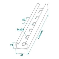 Profile perforate pentru montaj, sectiune 41 x 21 mm ,Rocast