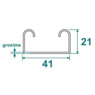 Profile perforate pentru montaj, sectiune 41 x 21 mm ,Rocast