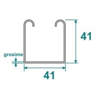 Profile perforate pentru montaj, sectiune 41 x 41 mm ,Rocast