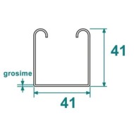 Profile perforate dintate, sectiune 41 x 41 mm ,Rocast