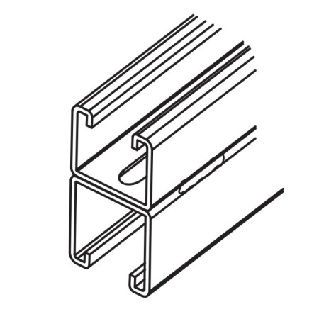 Profil dublu, C4241 cu perforatii, lungime 3000 mm ,Rocast