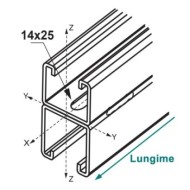 Profil dublu, C4241 cu perforatii, lungime 3000 mm ,Rocast