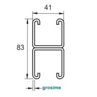 Profil dublu, C4241 cu perforatii, lungime 3000 mm ,Rocast