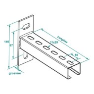 Consola suport CL38, Sectiune 38 x 40 mm, Zincata ,Rocast