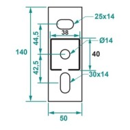 Consola suport CL38, Sectiune 38 x 40 mm, Zincata ,Rocast