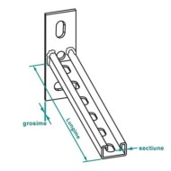 Consola suport CL21, Sectiune 41 x 21 mm , Zincata ,Rocast