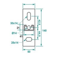 Consola suport CL21, Sectiune 41 x 21 mm , Zincata ,Rocast