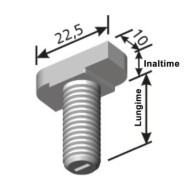 Surub zincat cu piulita DIN 934  pentru profile 27 x 18,  28 x 30 ,Rocast