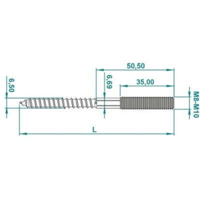 Prezon filetat M10 cu cap...