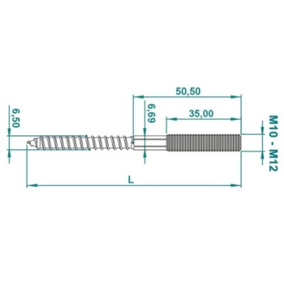 Prezon filetat M10 cu cap...