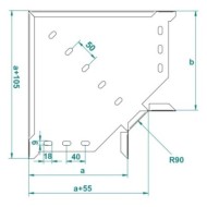 Cot orizontal 90°, tabla zincata ,Rocast