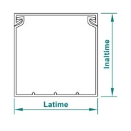 Canal cablu 2 metri slitat PVC gri, ignifug ,Rocast