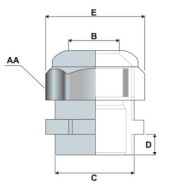 Presetupa din poliamida gri, PA6V2 (nylon) cu rezistenta la temperatura de -30 / +80°C, protectie IP 68 ,Rocast