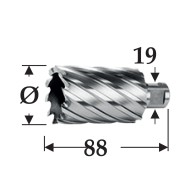 Carotiere HSSE Co 5, rectificate, cBN, prindere Weldon 3-4, adancime de taiere 55.0 mm, RUKO