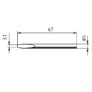 Vârf de schimb tip daltă pentru ERSA 30S, L 67 mm, prindere Ø 5 mm, latime varf 3.1mm, Format