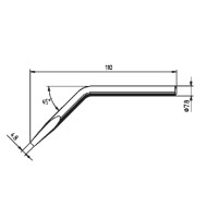 Vârf de schimb înclinat tip daltă pentru ERSA 80 S, L 110 mm, Ø prindere 7.8 mm, latime varf 4.8 mm, Format