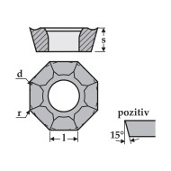 Placuta octogonala, model ODMW, cod ISO ODMW 060512, material TIN21, CANELA