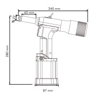 Dispozitiv pneumatic pentru pop-nituri, BNT-3, cursa 17 mm, greutate 1370 g, Bralo