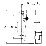 Universal cu 3 bacuri, fixare centrica, otel, DURO-M, Format