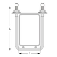 Brida din otel rotund, model BG, pentru fixarea panourilor de gard pe stalpi rectangulari, Rocast