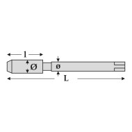 Tarod bit “Hex Drive” HSS-E, DIN 376, forma B, filet M12 x 1.75, L 110 mm, Ø 9.0 mm, Volkel