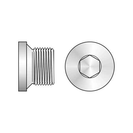 Dop cu filet exterior, locas hexagonal  cu pas fin DIN 908, otel gr.5.8, Rocast