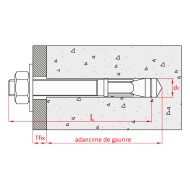 Conexpand bolt din otel zincat, cu inel de strangere din otel inoxidabil A4, omologat, cu certificare ETA-CE, Index